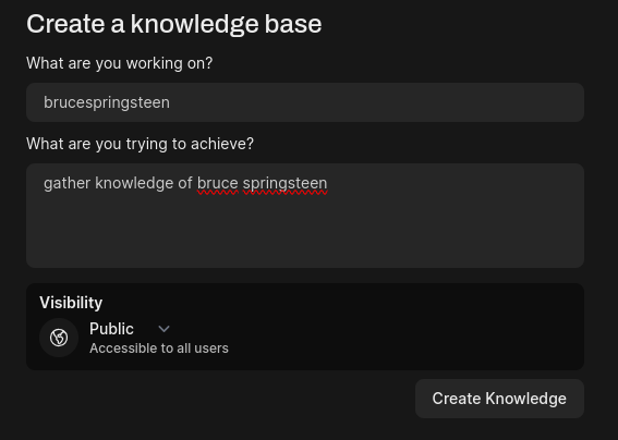 Create a new knowledge base
