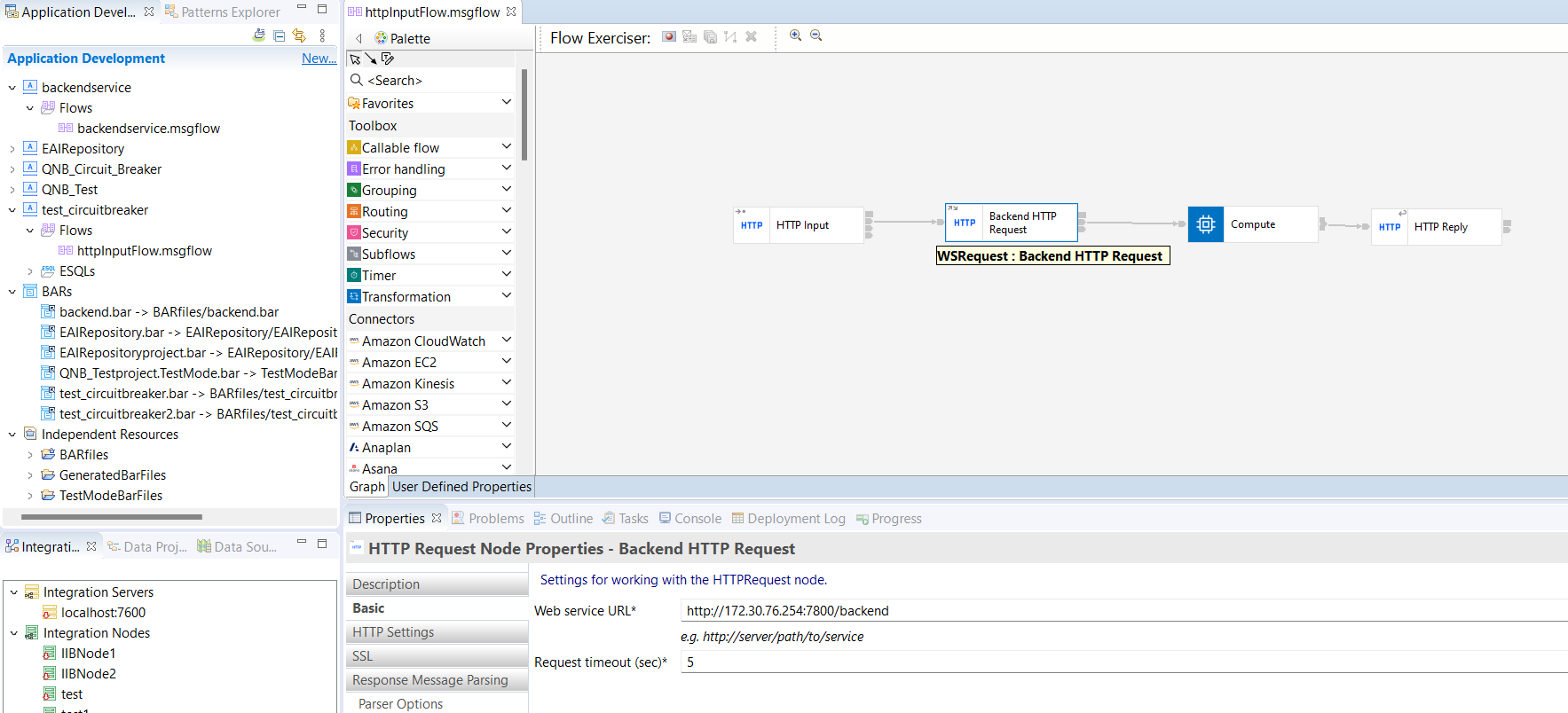 Update the message httpinputflow of the test_circuitbreaker app