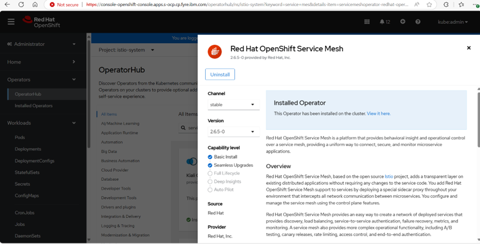 Install Red Hat OpenShift Service Mesh Operator
