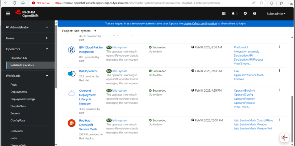 Select Red Hat OpenShift Service Mesh