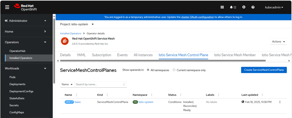 Control plane basic service will be created