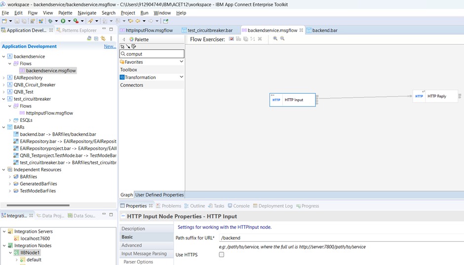 Develop an app with a back-end flow