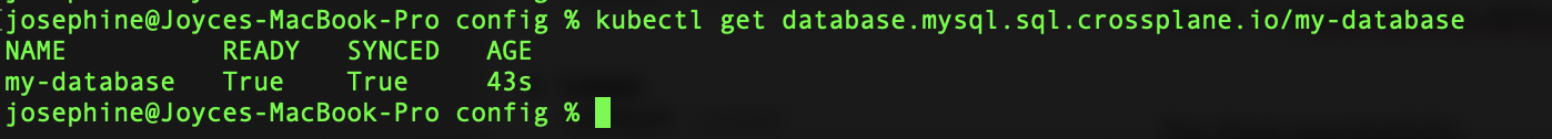 Verify the database creation