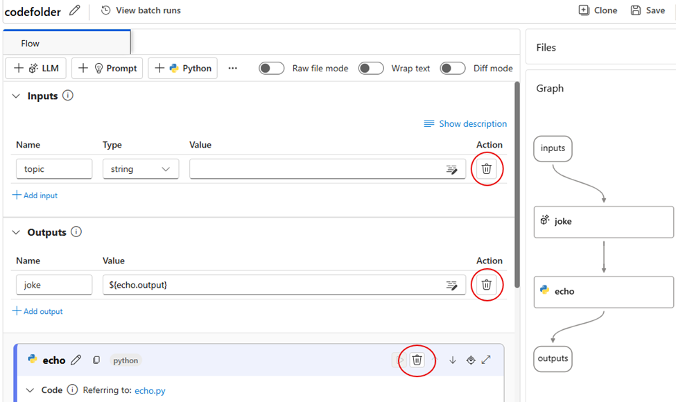Click on the delete button to customize the programming