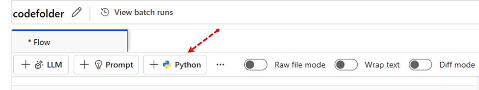 Click on + Python