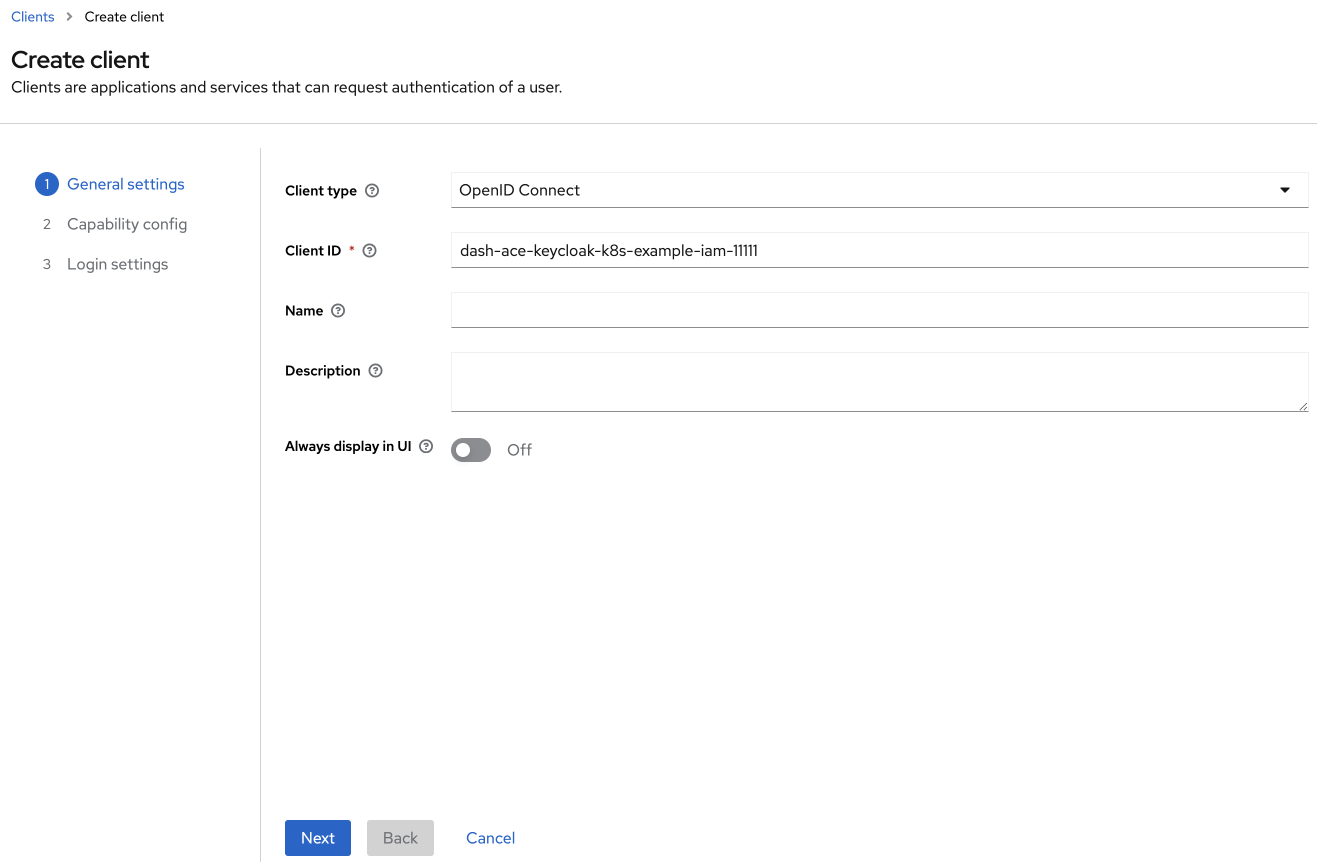 Create Client in Keycloak