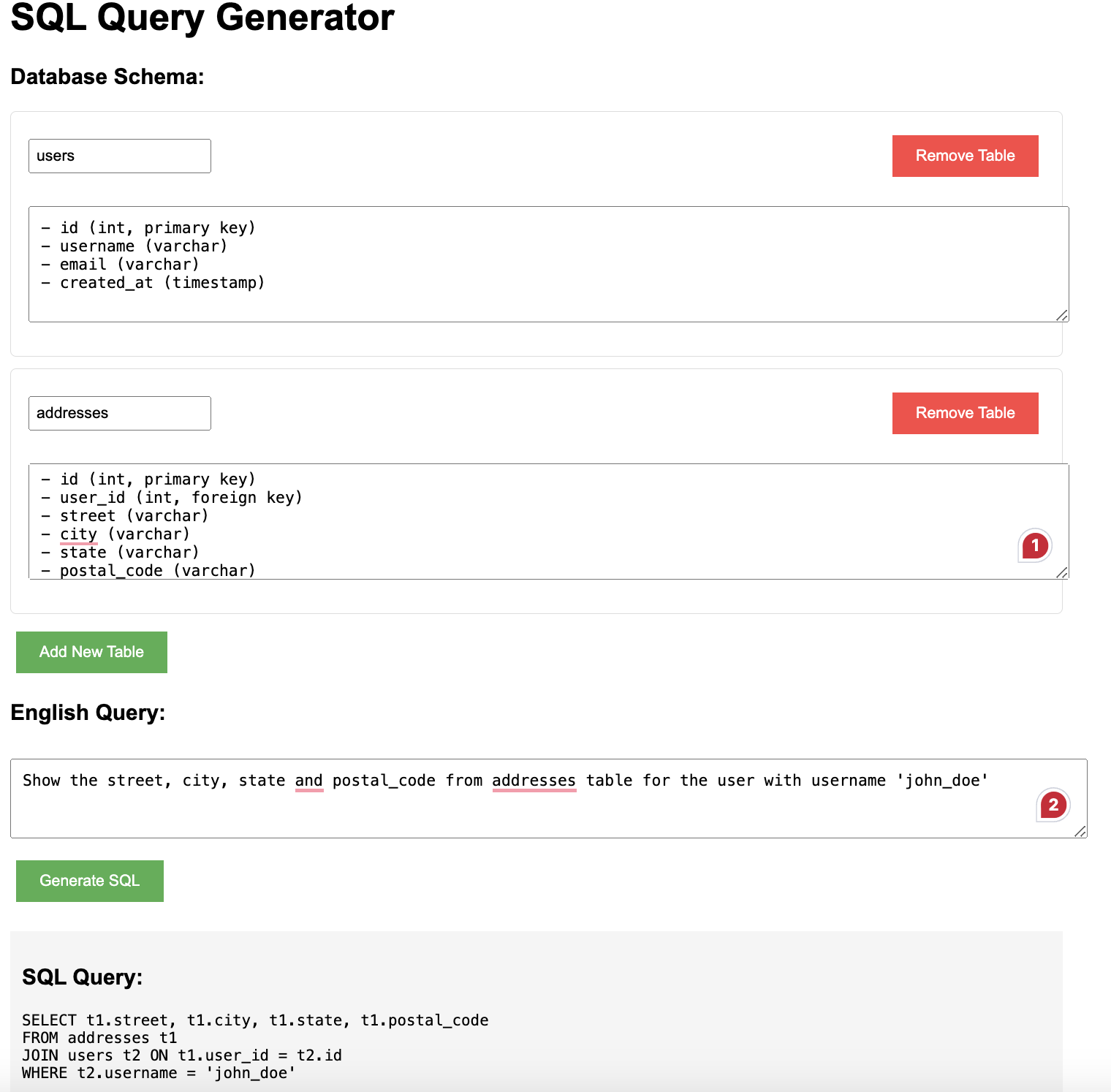 SQL Query Generator