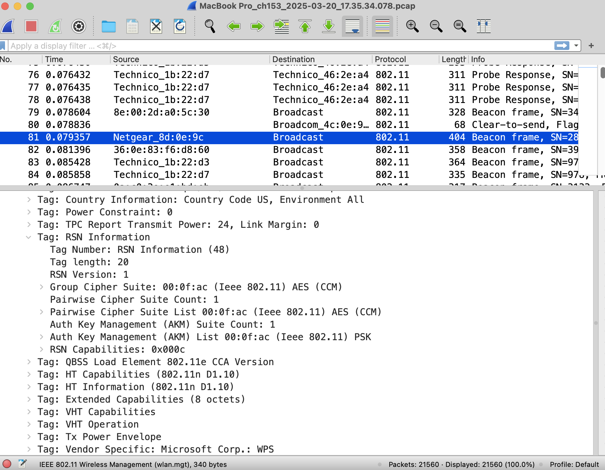 A screen capture of Netgear AP.