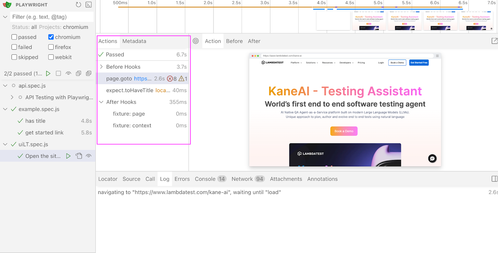 Hover over each command to see the change in DOM