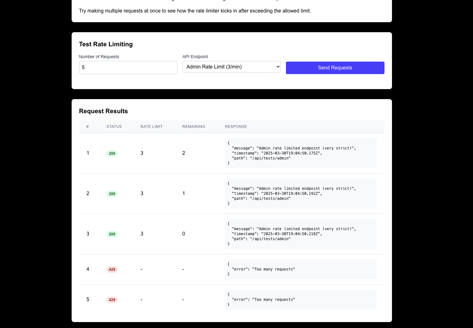 Try different endpoints with different rate limits