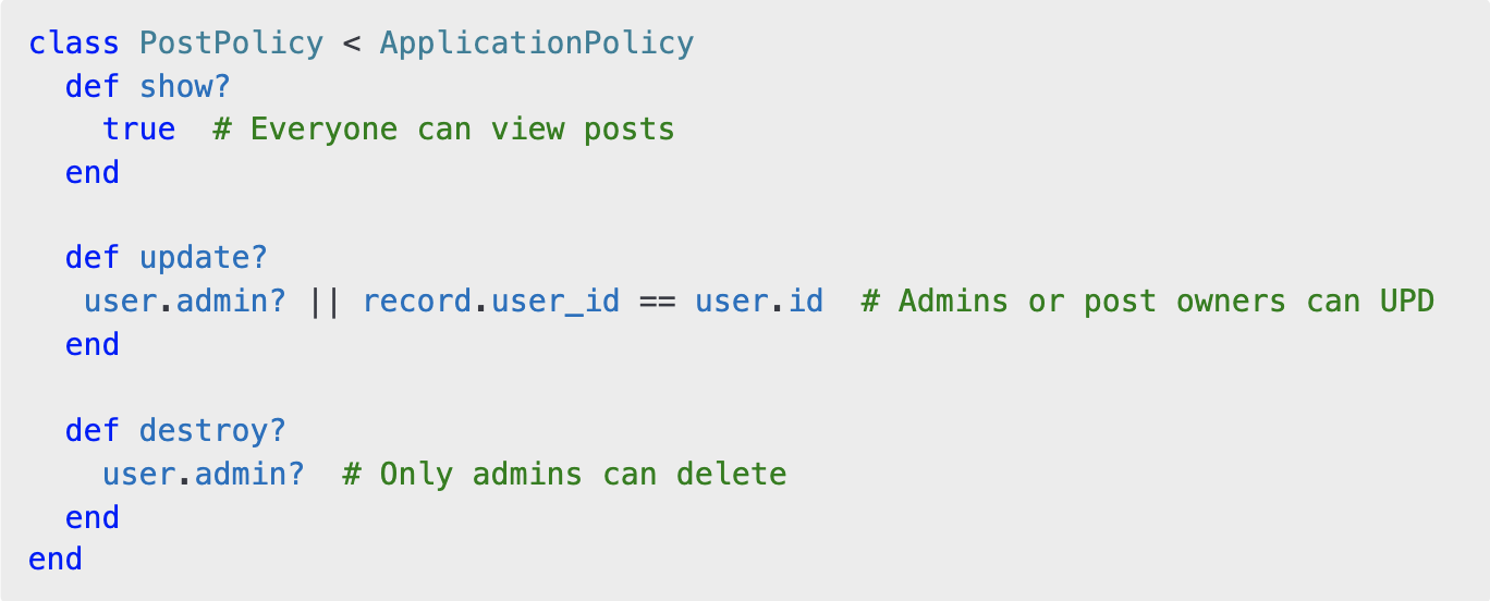 A basic policy class