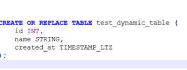 Creating a source table
