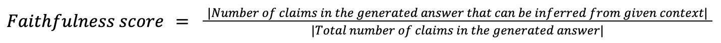 Faithfulness score formula