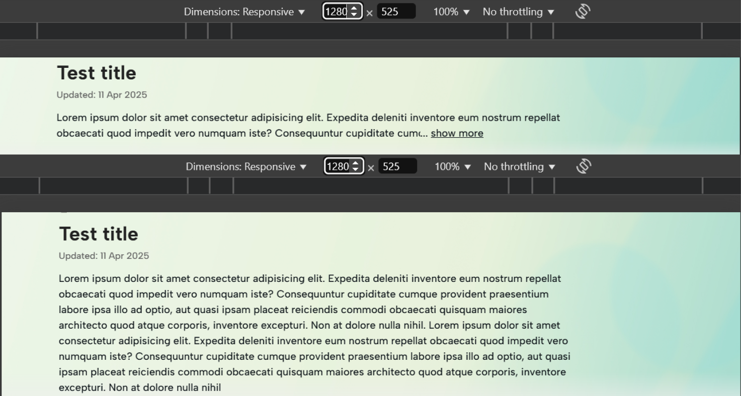 Result CSS-only method