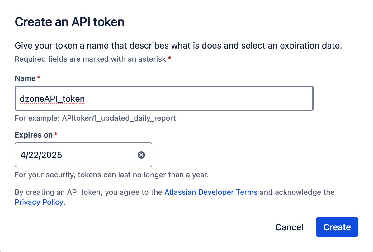 Generate an API token