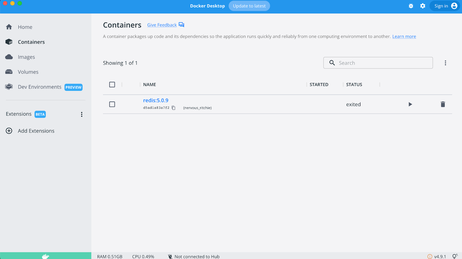 Docker Desktop Dashboard