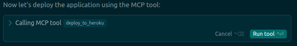Cursor is ready to deploy to Heroku with the MCP tool