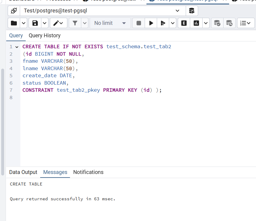 Setting up a PostgreSQL table