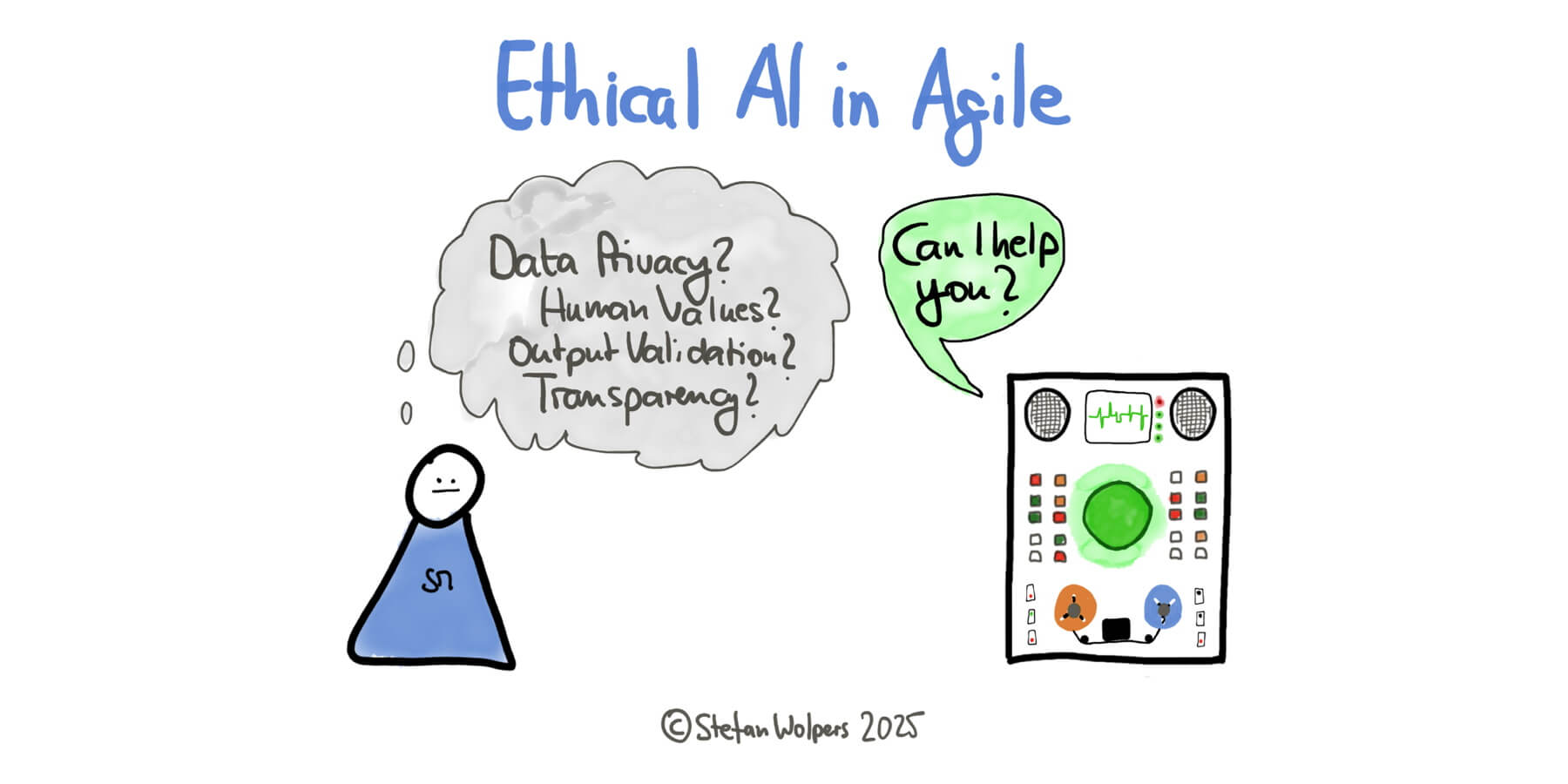 A cartoon about ethical AI in agile