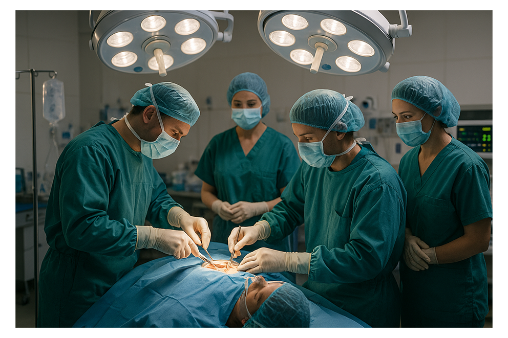 A generated image of an operating room