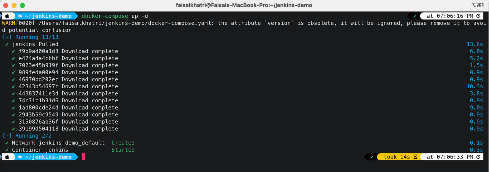 Running Jenkins Setup