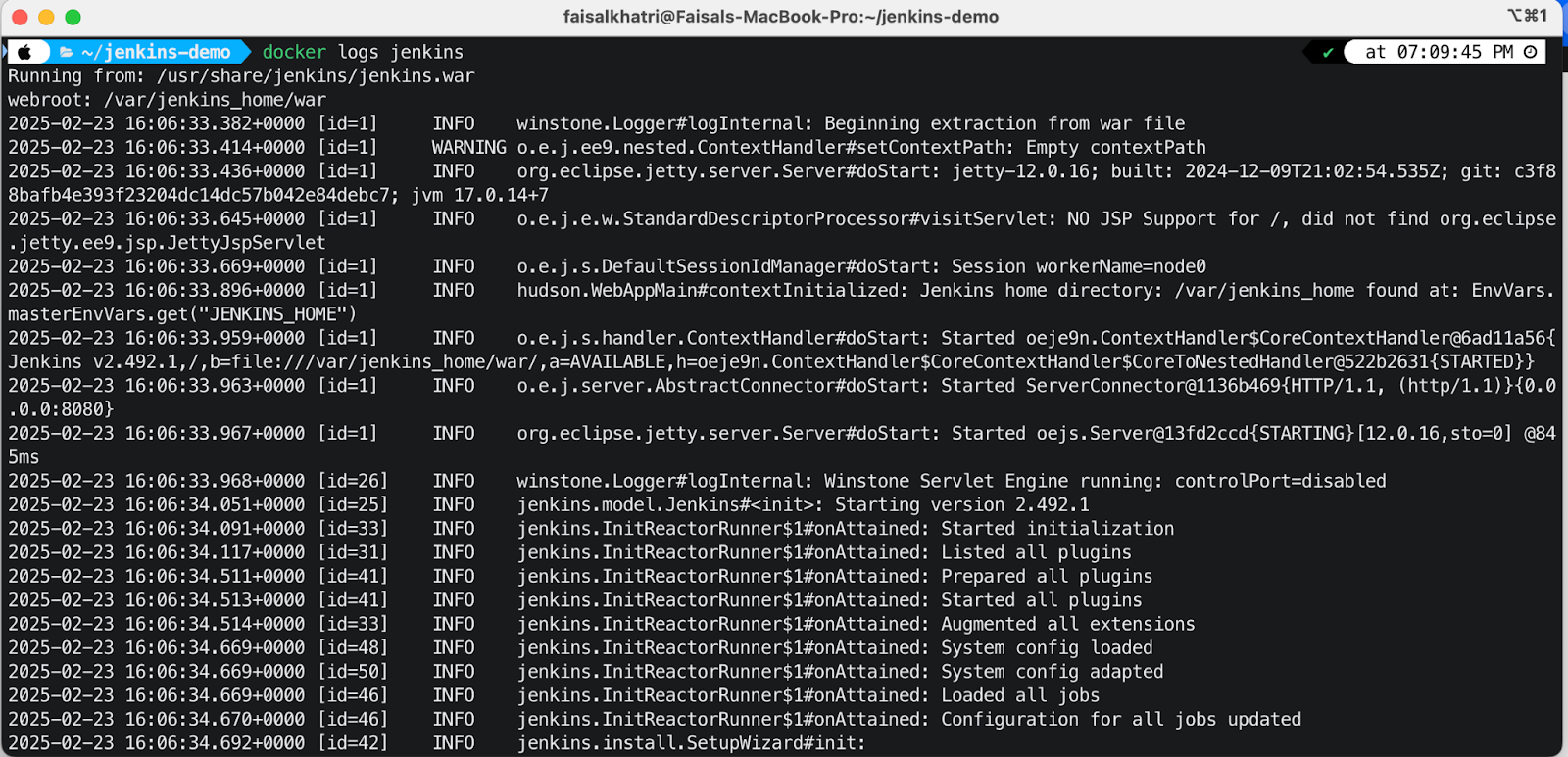 jenkins container logs
