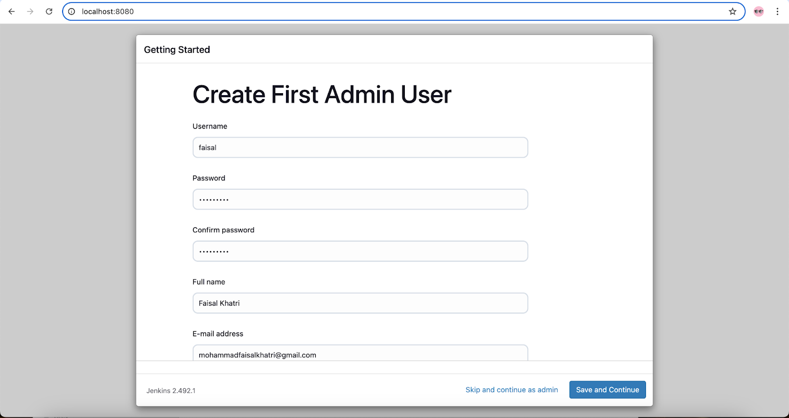Creating Jenkins user