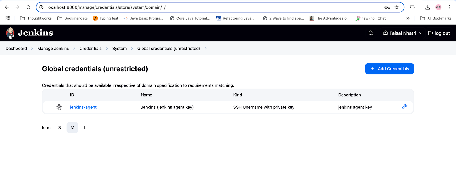 Jenkins-agent credentials should be added