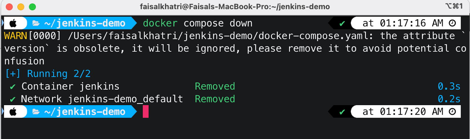 Restart Jenkins using Docker Compose