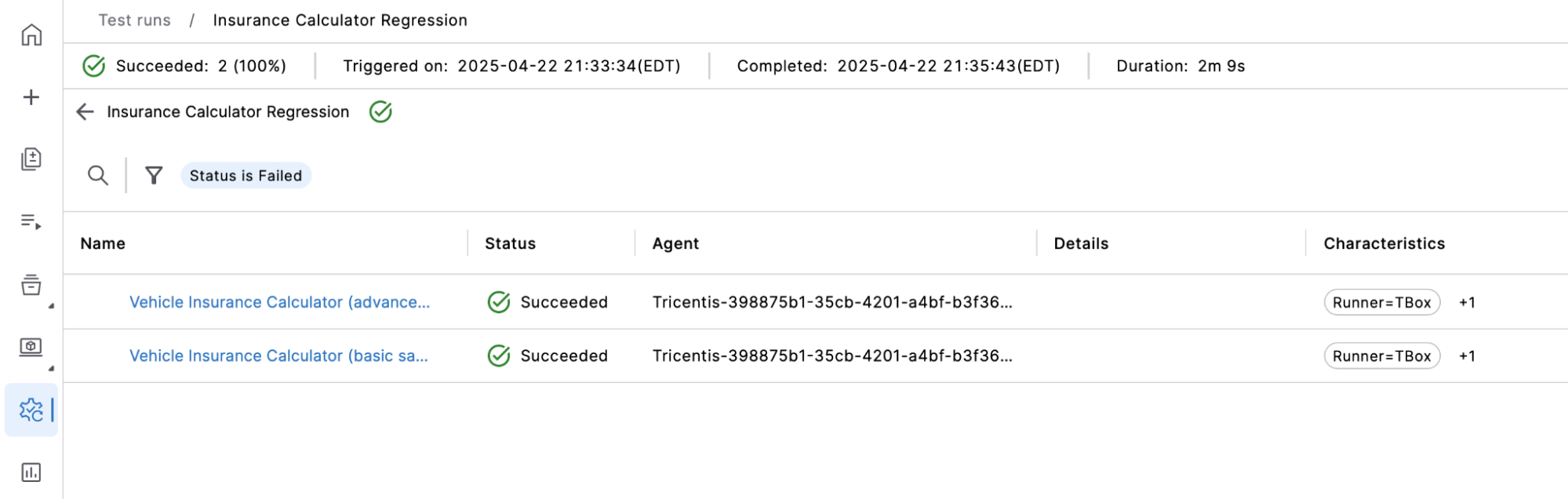 Some samples that were provisioned