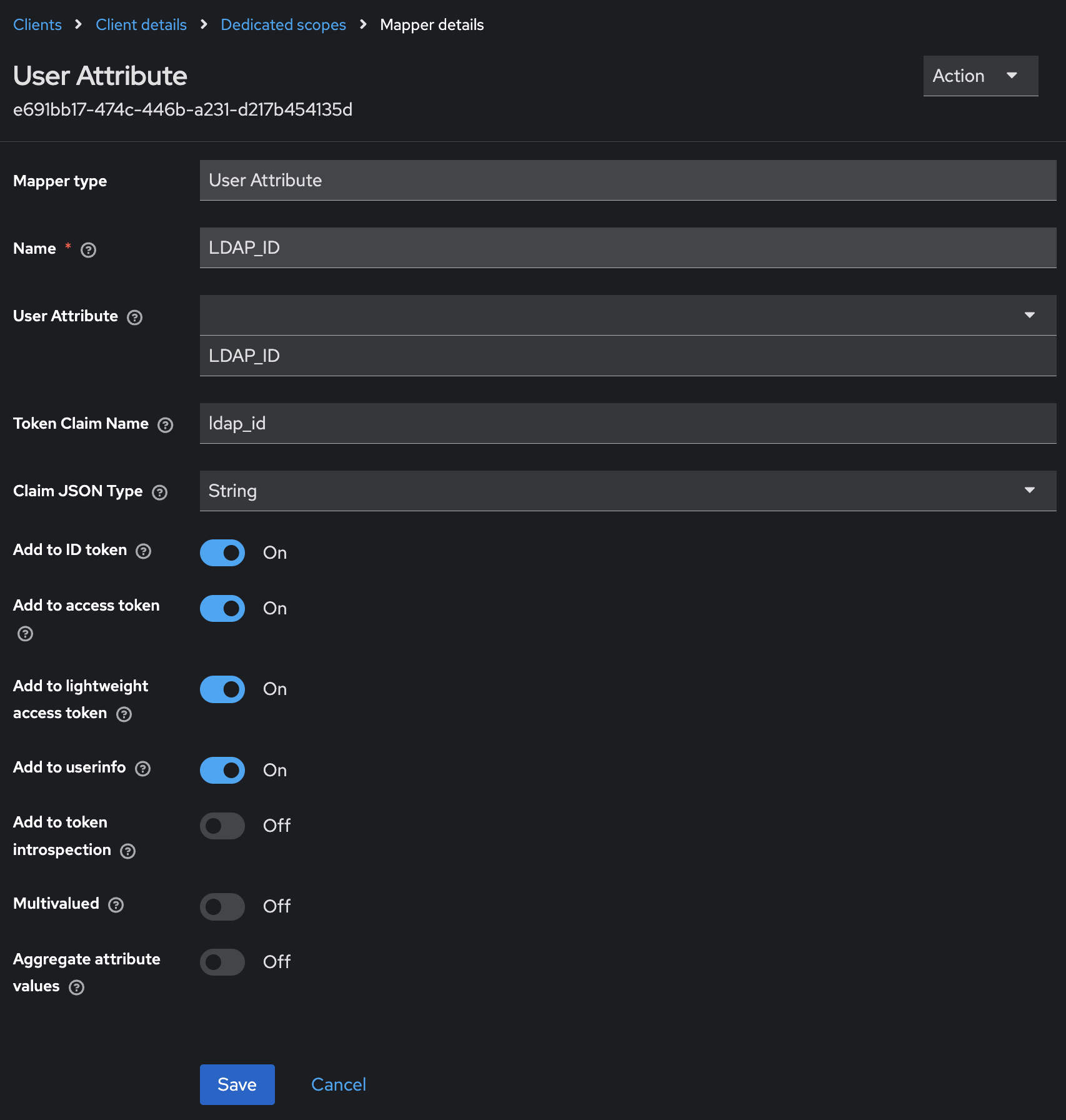 Click Save to complete this mapper.