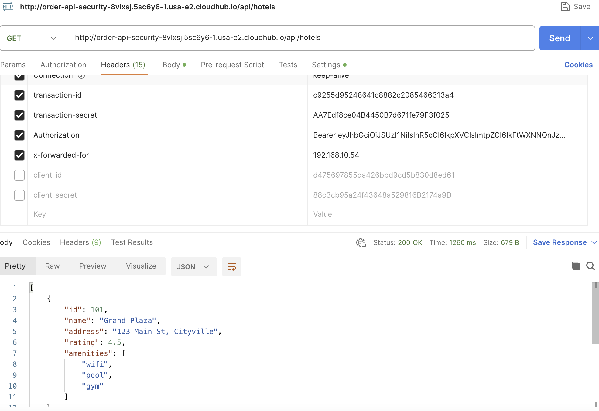 use the token to call the actual API. If the token is valid, you’ll receive the expected response.