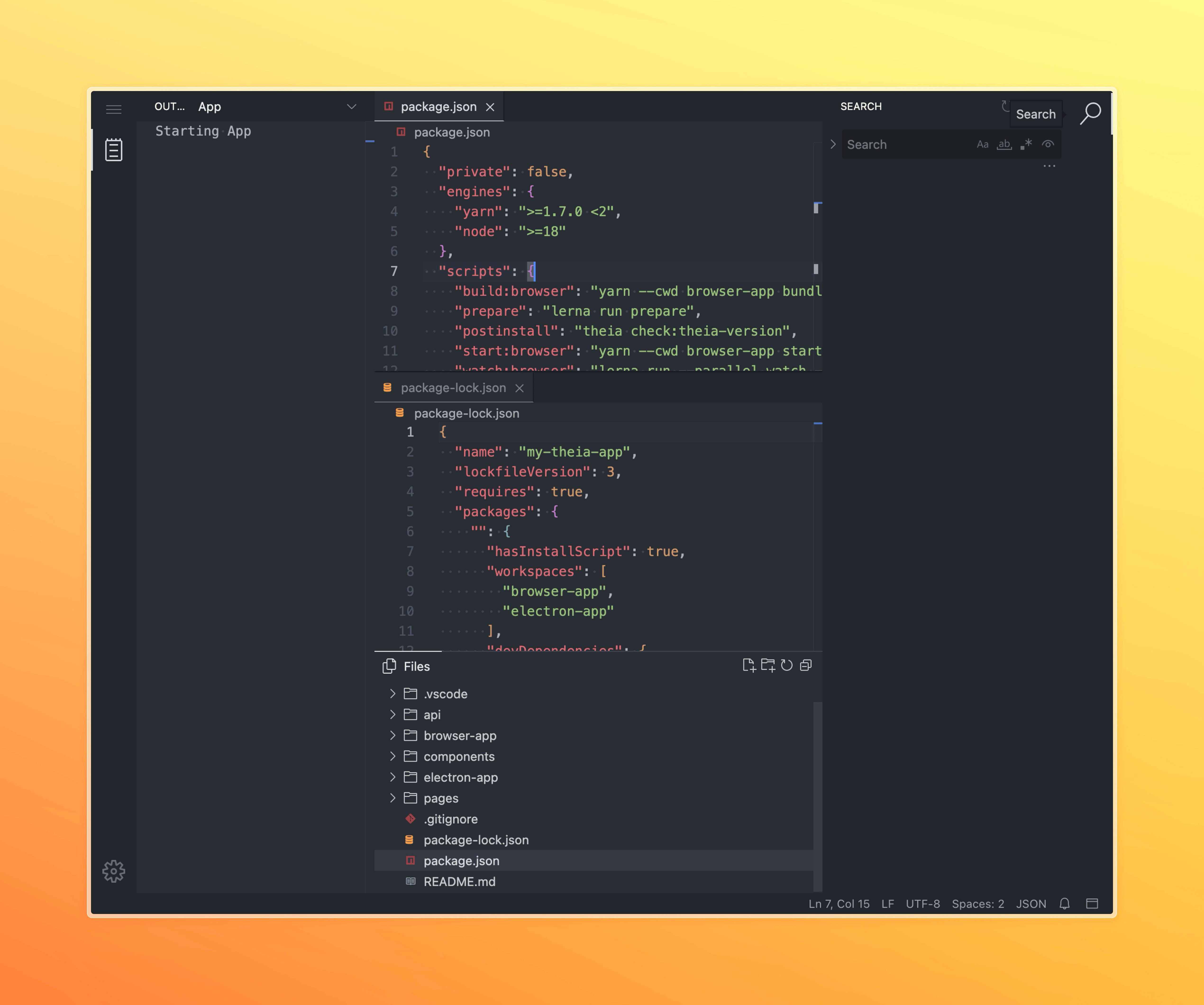 Starting the app