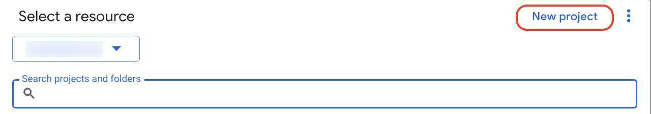 Create a new Google Cloud Project.