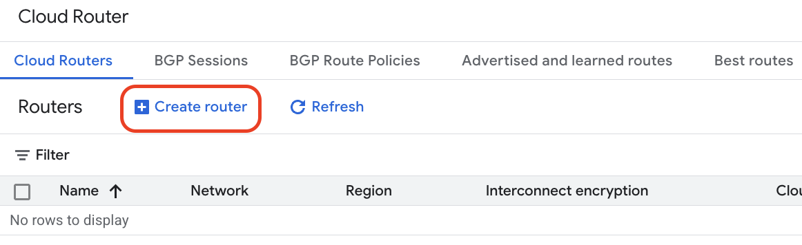 Click on Create router.
