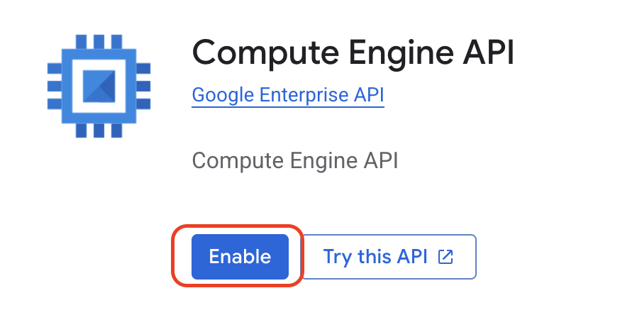 Enable the Compute Engine API