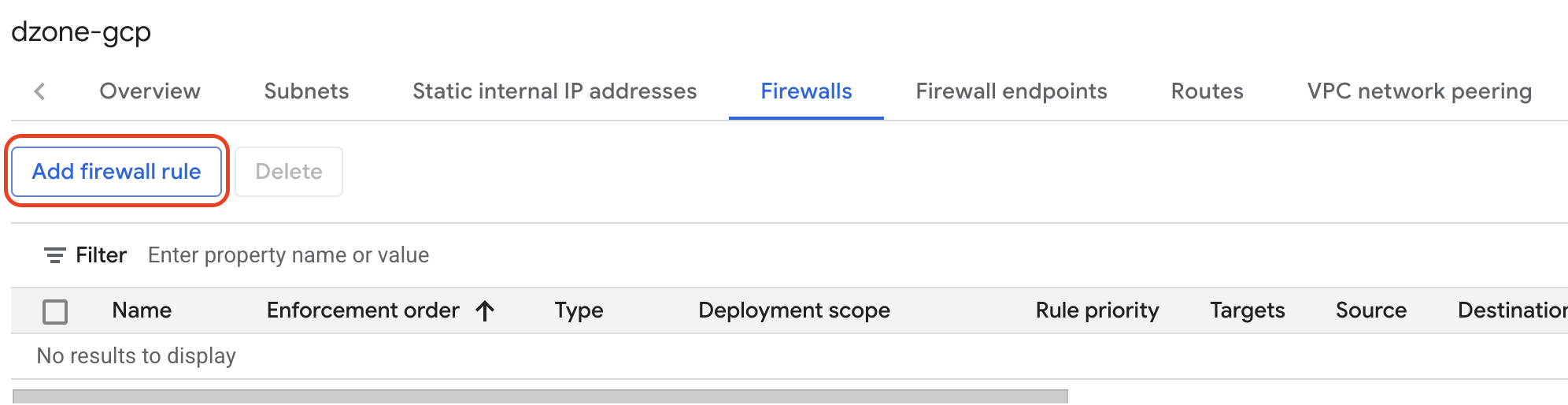Navigate to firewalls, Click on Add firewall rule.