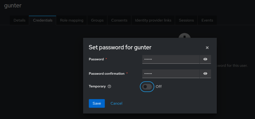 Set password