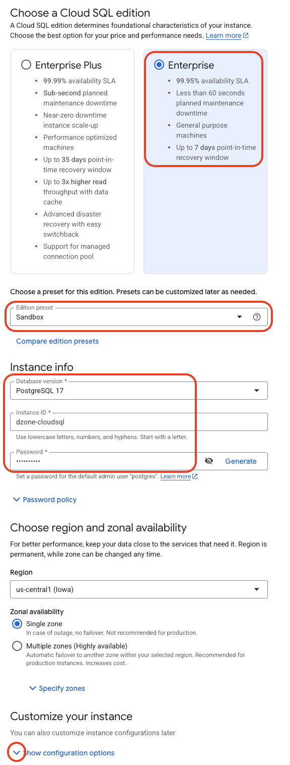 Creating Your Cloud SQL for PostgreSQL