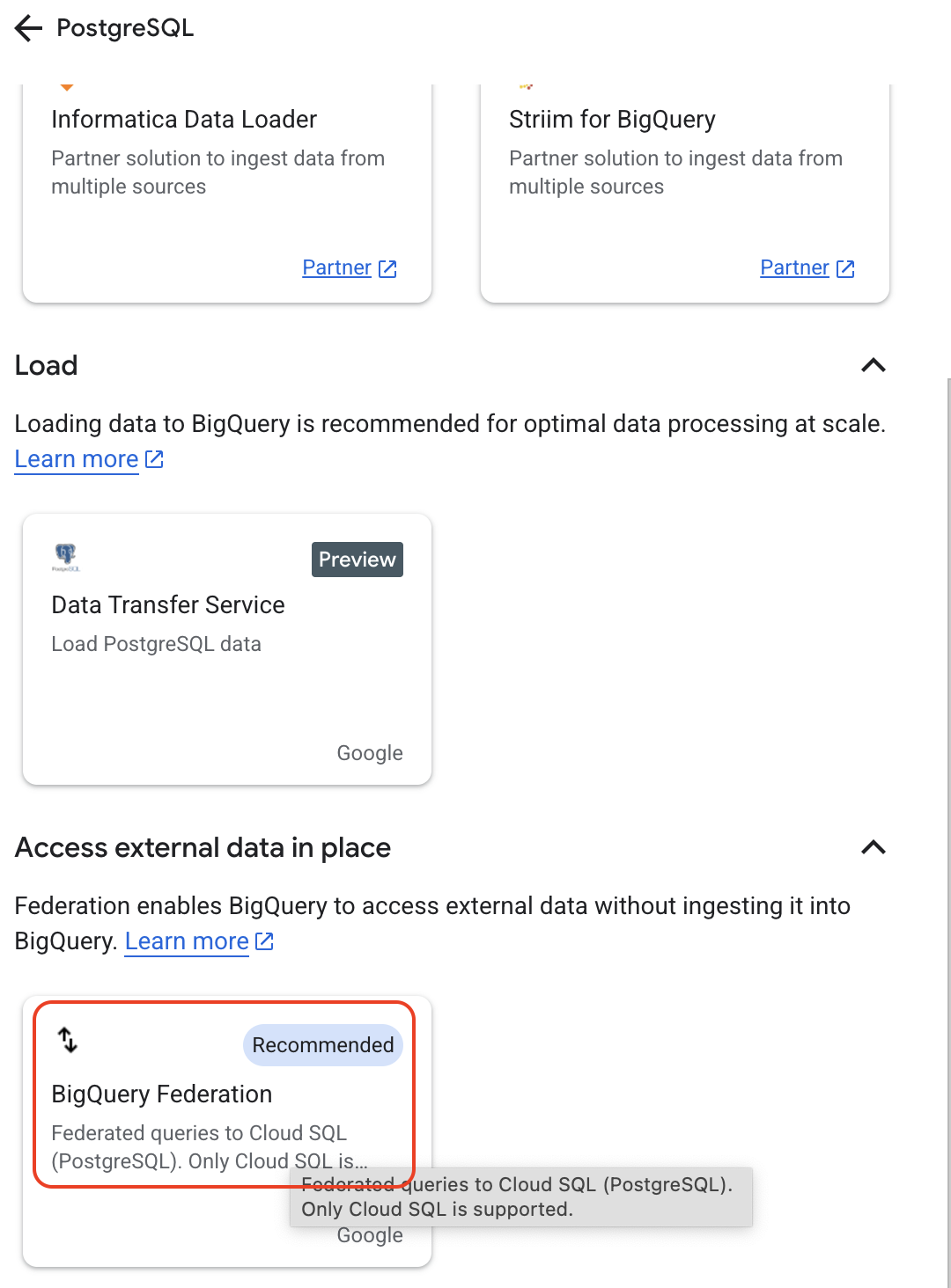 Querying Cloud SQL Data from BigQuery