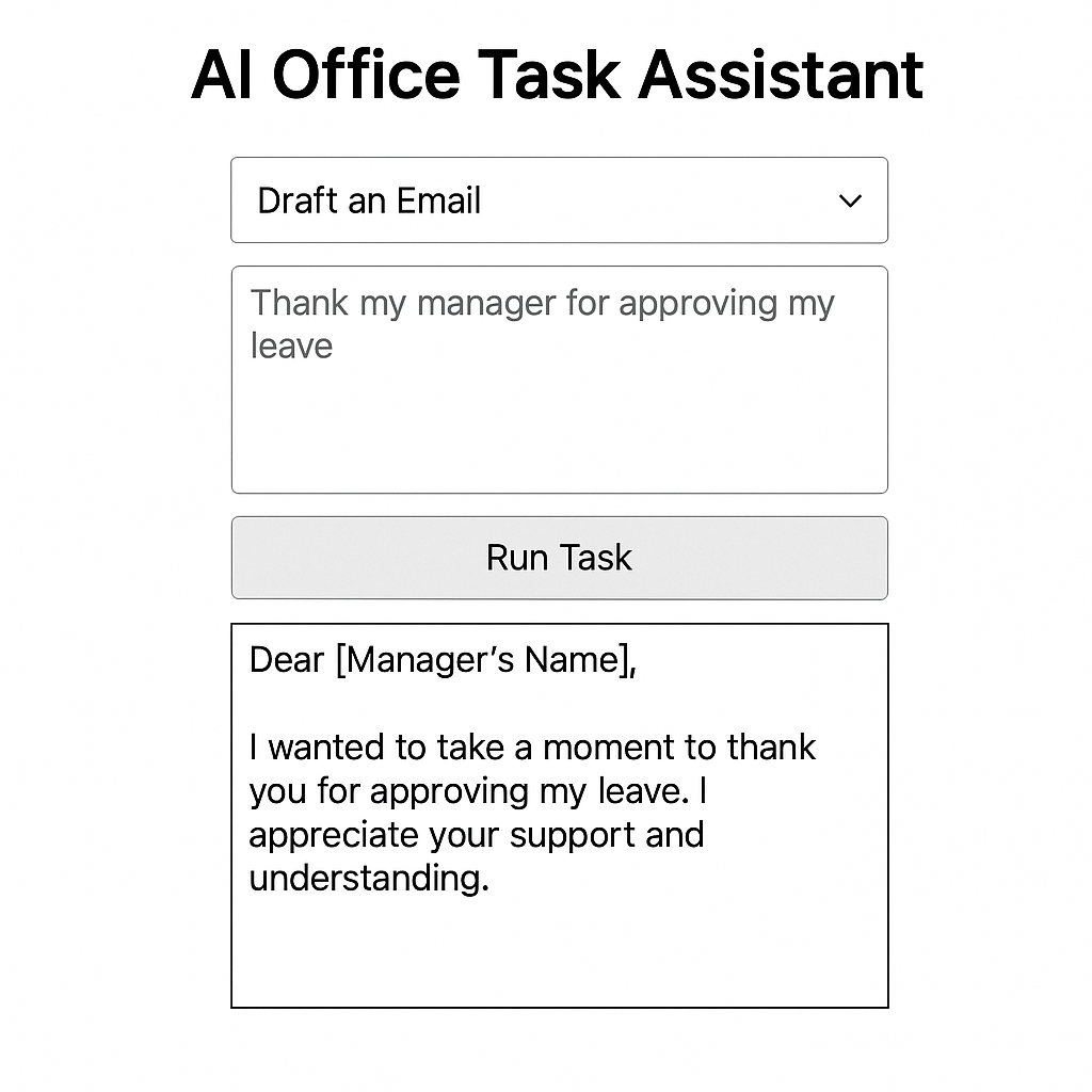 AI office task assistant