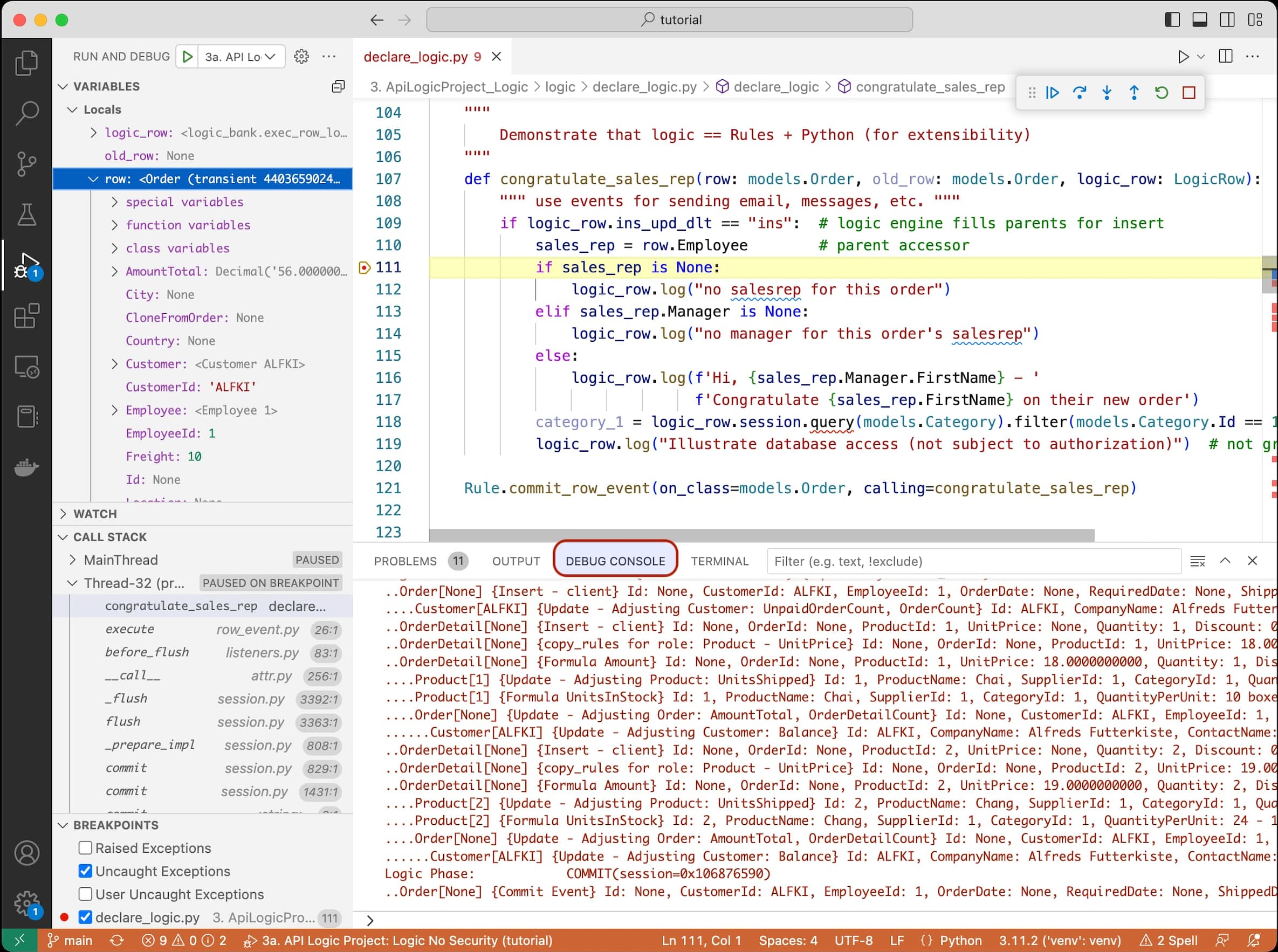 Debugging logic