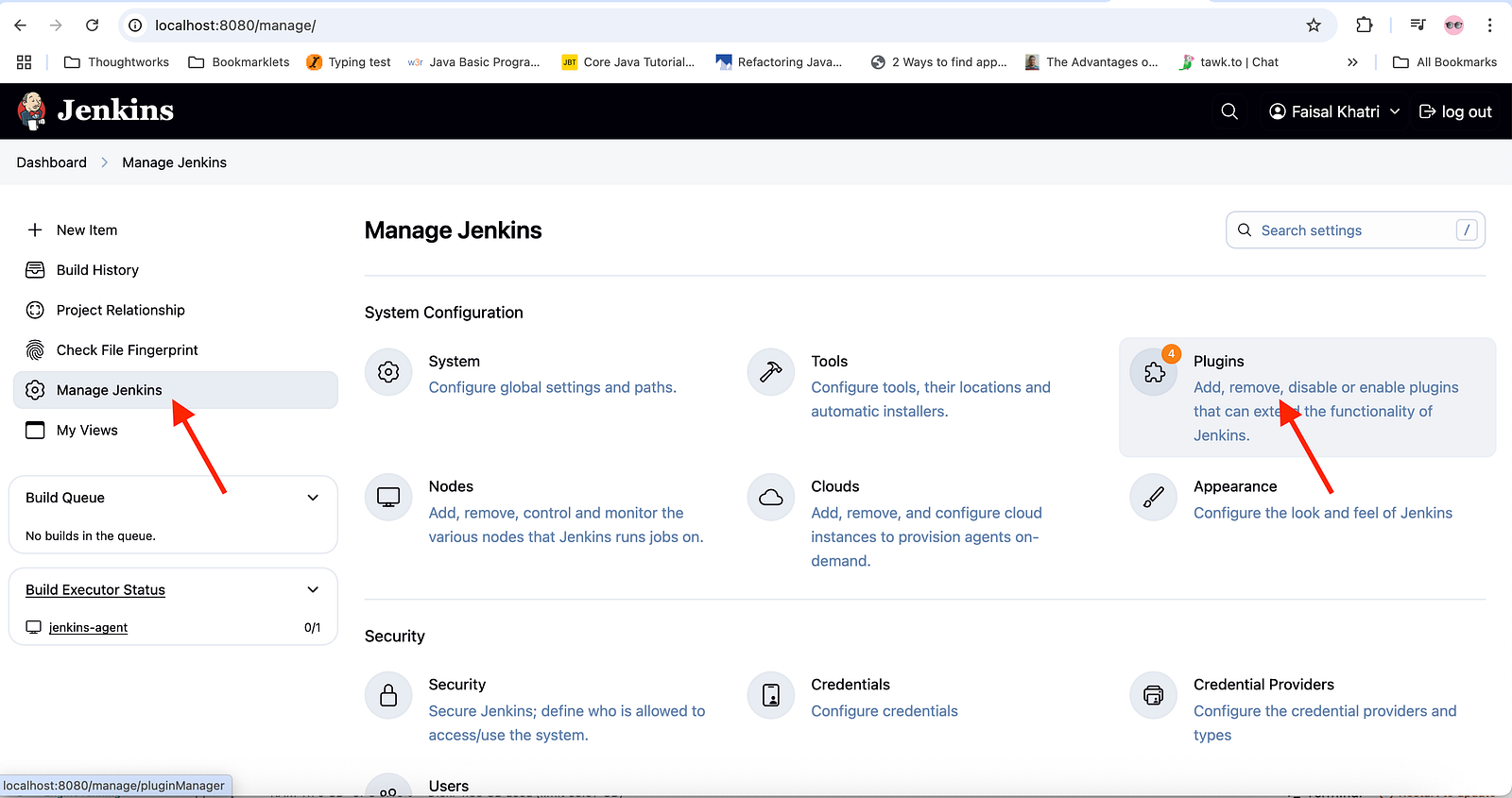 Manage Jenkins > Manage Plugins