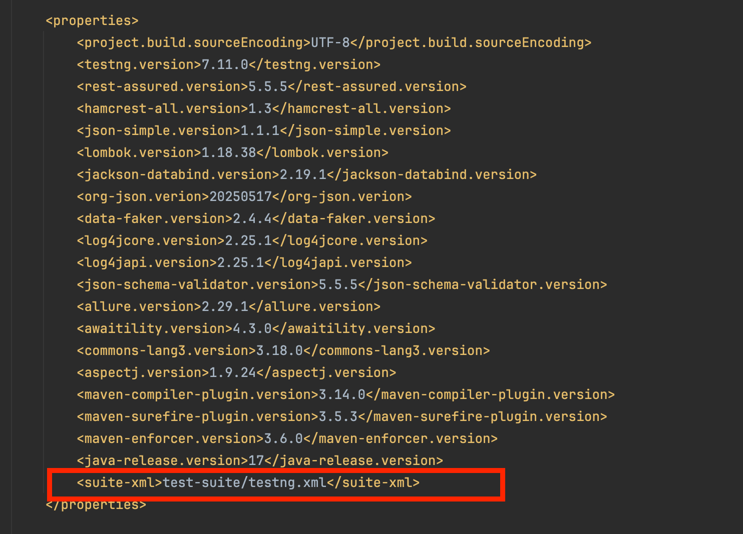 Default value is set to “test-suite/testng.xml”