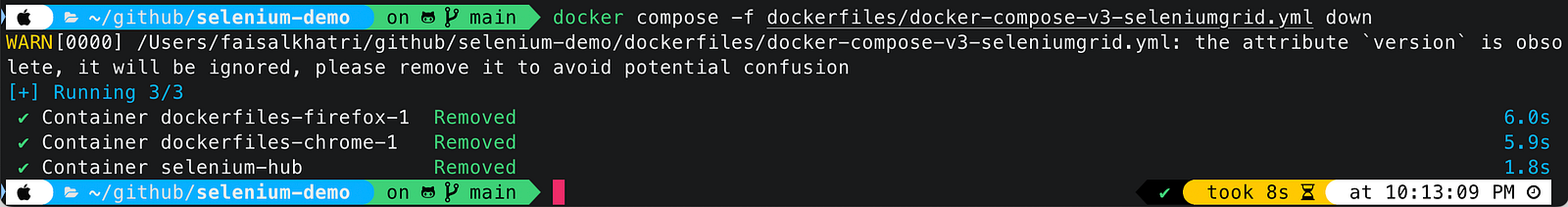 Using -d in the command