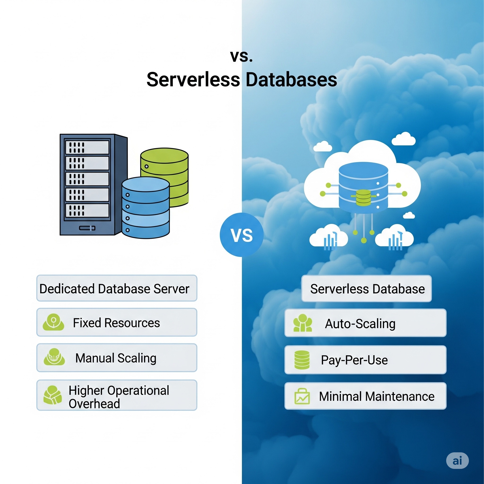 Dedicated Database Servers vs. Serverless Databases