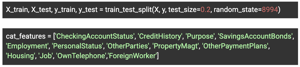 Splitting the dataset into two parts: training set and test set