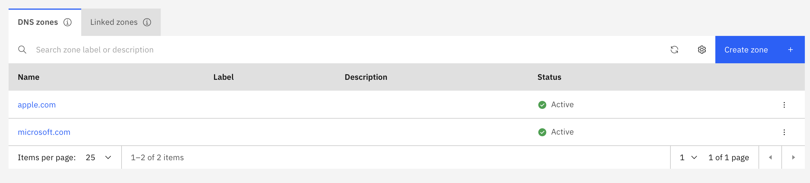 Add DNS zones for the hostnames you want - example: apple.com and microsoft.com