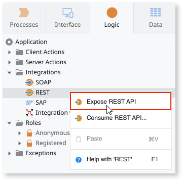 Expose REST API