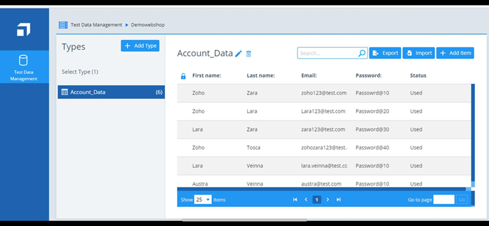 Results are saved in cloud test data management